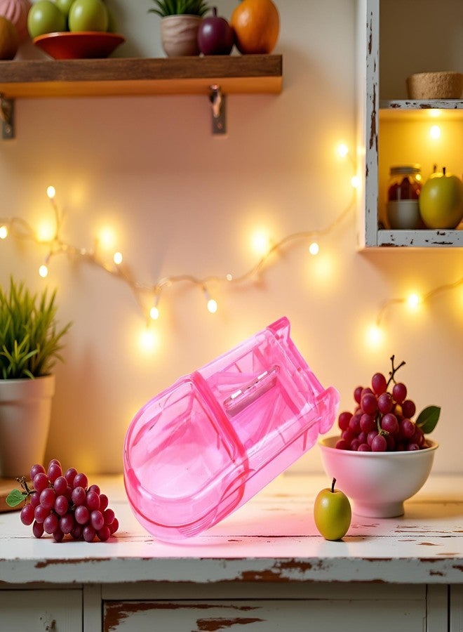 Zhuluck 1 Pc Pink Clear Pill Cutter,Pill Cutter and Splitter with Dispenser,Splitter with Dispenser, Cuts Pills, Vitamins, Tablets, Cutting Small Pills or Large Medicine Organizer Pill Dispensers - Image 2